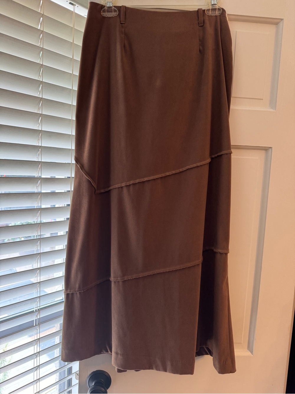 Brown Tiered Midi Skirt - Women's Classic Style